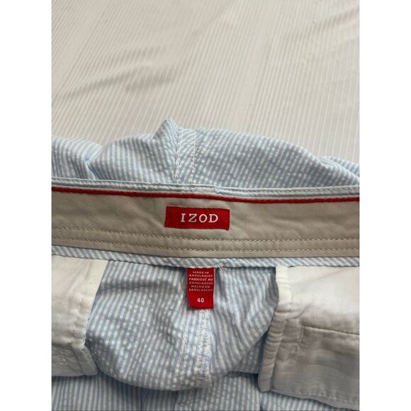 NWT Izod Seersucker Blue White Stripe Shorts Size 40 New - Picture 6 of 7
